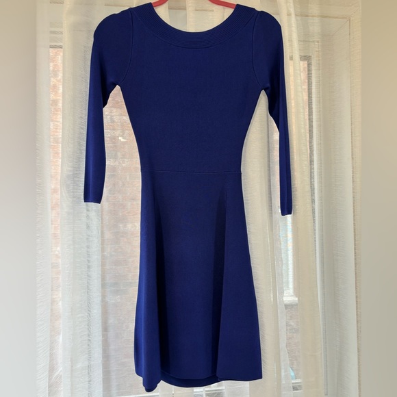 Backless Navy Blue Sweater Dress - Picture 3 of 5